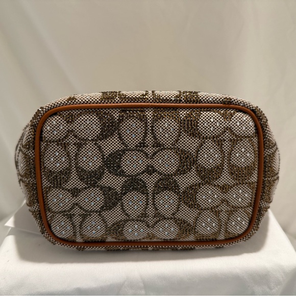 NWT Coach Kisslock Frame Bag 16 In OG Crystal Signature Jacquard CCC53 - Picture 7 of 10